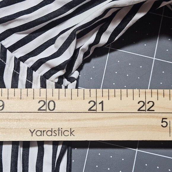 Lauren Ralph Lauren Black & White Striped Long Sleeve Cotton Button-Up Shirt Wit - Picture 7 of 16